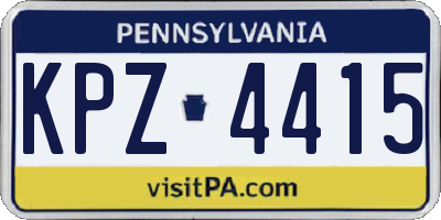 PA license plate KPZ4415