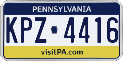 PA license plate KPZ4416