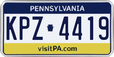 PA license plate KPZ4419