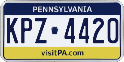 PA license plate KPZ4420