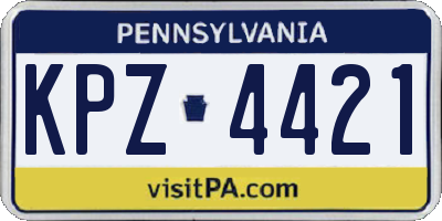 PA license plate KPZ4421