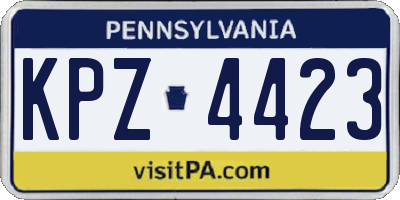 PA license plate KPZ4423