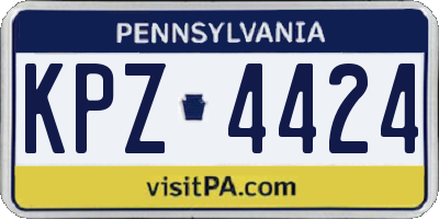 PA license plate KPZ4424