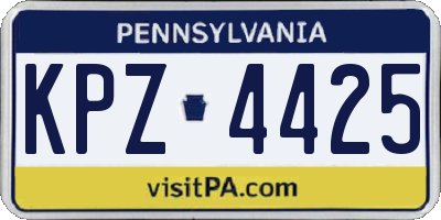 PA license plate KPZ4425