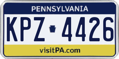 PA license plate KPZ4426
