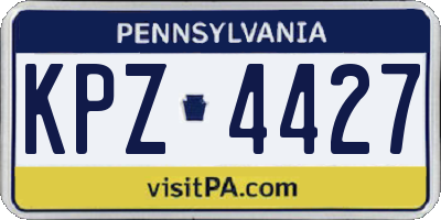 PA license plate KPZ4427
