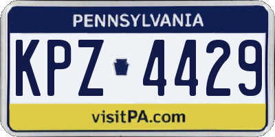 PA license plate KPZ4429