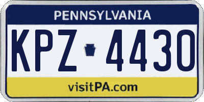 PA license plate KPZ4430