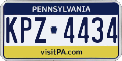PA license plate KPZ4434