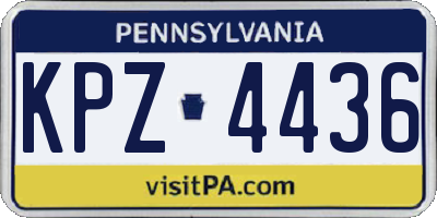 PA license plate KPZ4436