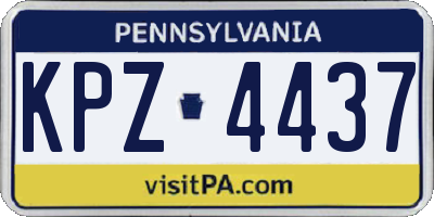 PA license plate KPZ4437