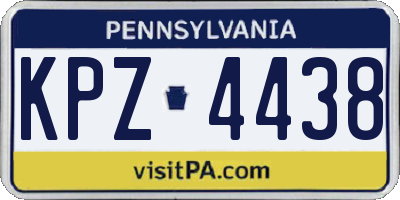 PA license plate KPZ4438