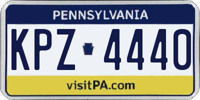 PA license plate KPZ4440