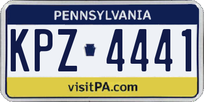 PA license plate KPZ4441