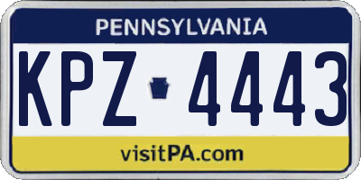 PA license plate KPZ4443