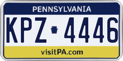 PA license plate KPZ4446