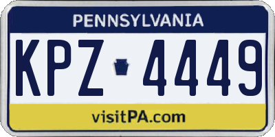 PA license plate KPZ4449
