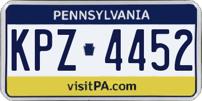 PA license plate KPZ4452