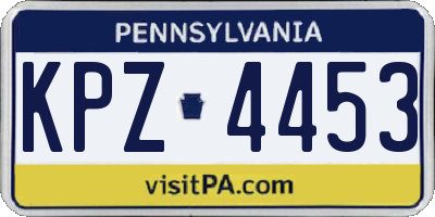 PA license plate KPZ4453