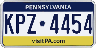 PA license plate KPZ4454