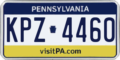 PA license plate KPZ4460