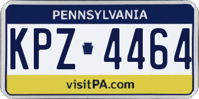 PA license plate KPZ4464