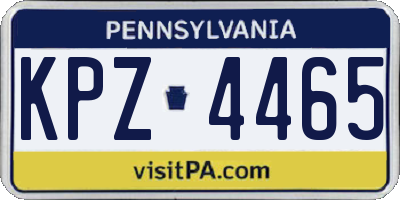 PA license plate KPZ4465