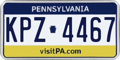PA license plate KPZ4467