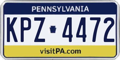 PA license plate KPZ4472