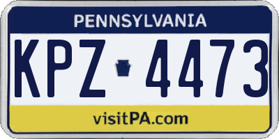 PA license plate KPZ4473