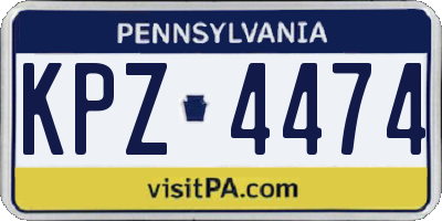 PA license plate KPZ4474