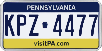 PA license plate KPZ4477