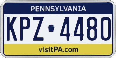 PA license plate KPZ4480