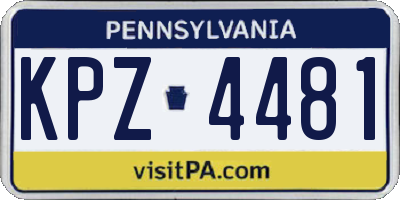 PA license plate KPZ4481