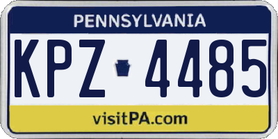 PA license plate KPZ4485