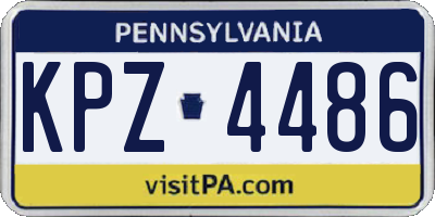 PA license plate KPZ4486