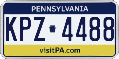 PA license plate KPZ4488
