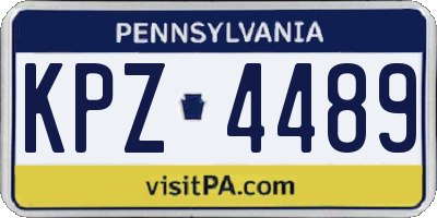 PA license plate KPZ4489
