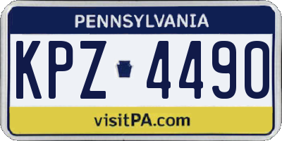 PA license plate KPZ4490