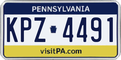 PA license plate KPZ4491
