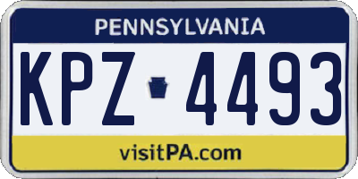 PA license plate KPZ4493