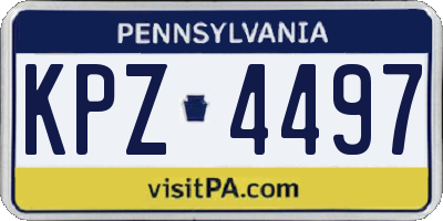 PA license plate KPZ4497