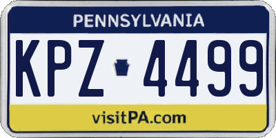 PA license plate KPZ4499