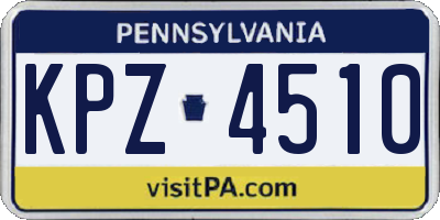 PA license plate KPZ4510