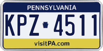 PA license plate KPZ4511