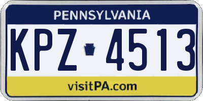PA license plate KPZ4513
