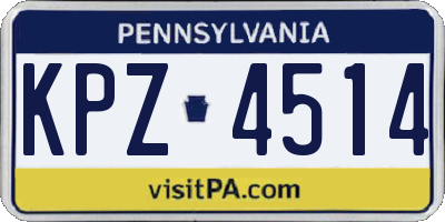 PA license plate KPZ4514
