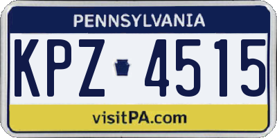 PA license plate KPZ4515