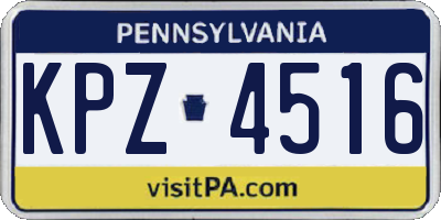 PA license plate KPZ4516