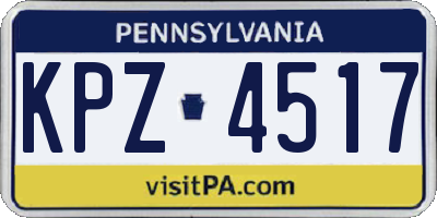 PA license plate KPZ4517